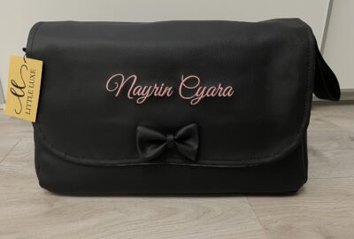 luiertas zwart flap | eventueel met naam geborduurd - Afbeelding 2