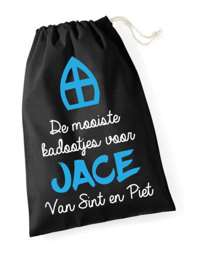 XL roze sinterklaas zak met naam mijter - Afbeelding 2