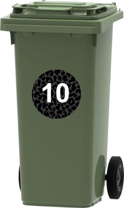 kliko container sticker luipaard zwart