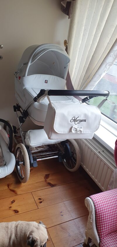 Luiertas wit | eventueel met naam geborduurd