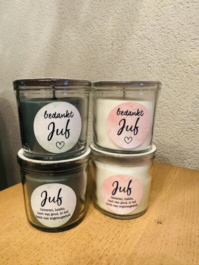 Set kaarsen voor juf