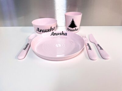 kinderservies met naam kerst